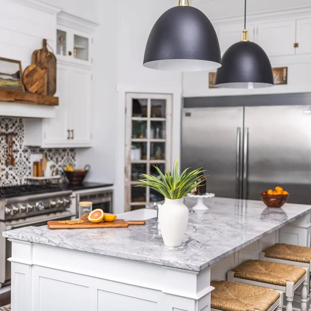 Vase and Succulents White Textured Ceramic Vase 10.5 Inch with Aloe Plant 19 Inch for Centerpieces Home Decor with Faux Vases