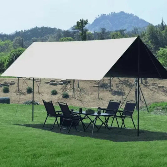 Canopy tent outdoor camping sunscreen black rubber canopy portable thick silver glue camping shade rain tent