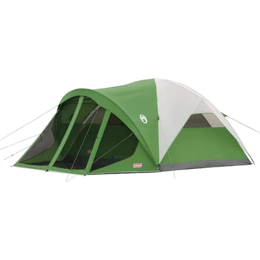 Coleman Evanston Screened Camping Tent, 6/8 Person Weatherproof Tent with Roomy Interior Includes Rainfly, Carry Bag