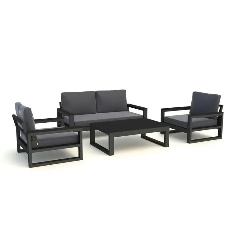 Metal Luxury Outdoor Aluminum Furniture Garden Waterproof Talk Set Terrace Simple Design Lounge Set Modern Patio Sofa