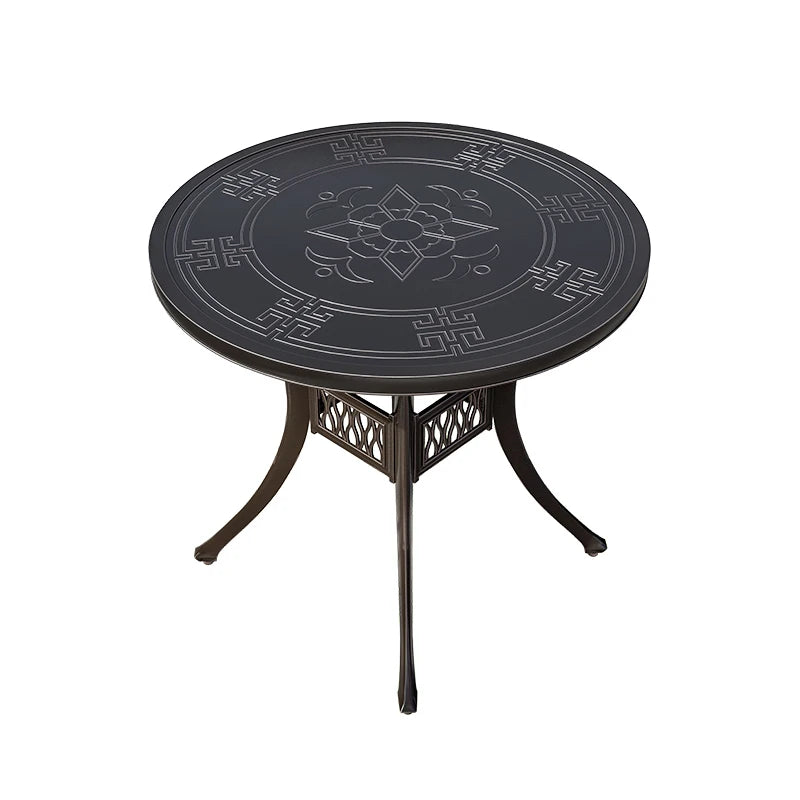 2025 Newest Outdoor Table Round Patio Dining Table Metal Furniture Cast Aluminium Round Table for Garden Yard