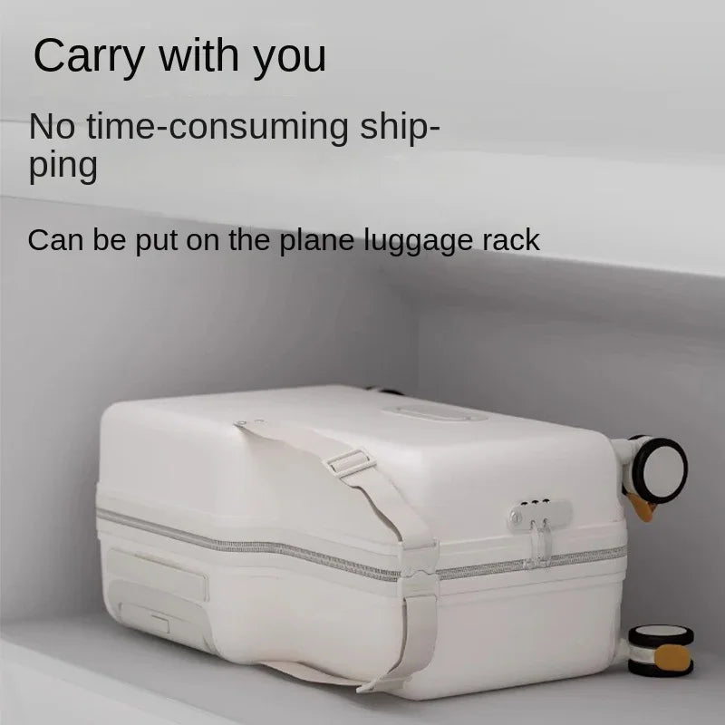 2025 New Children's Luggage Can Sit and Ride Suitcase Trip Cabin Carry-on Wooden Horse Trolley Case Brake Wheels Kids Suitcases