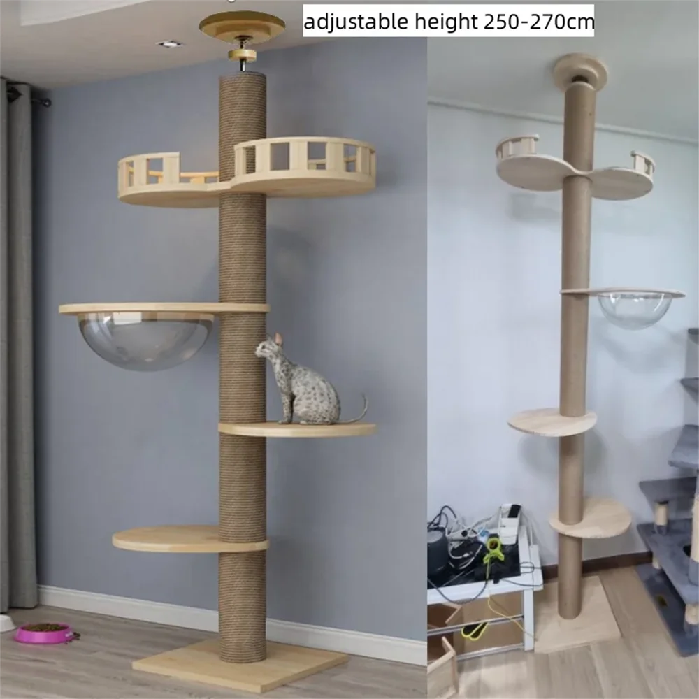 Adjustable Cat Climbing Frame from Floor to Ceiling Height For Multi-Level Cat Tree House Springboard Rest Activity Pet Supplies