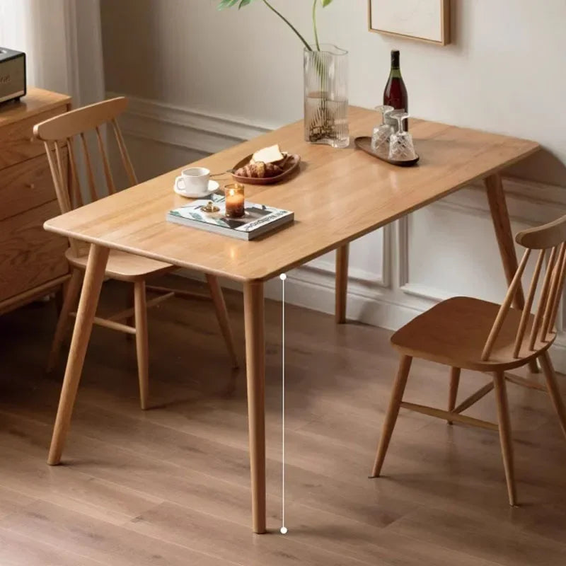 Wooden Minimalist Dining Table Simple Nordic Living Room Dining Table Rectangle Design Mesa De Comedor Garden Furniture Sets