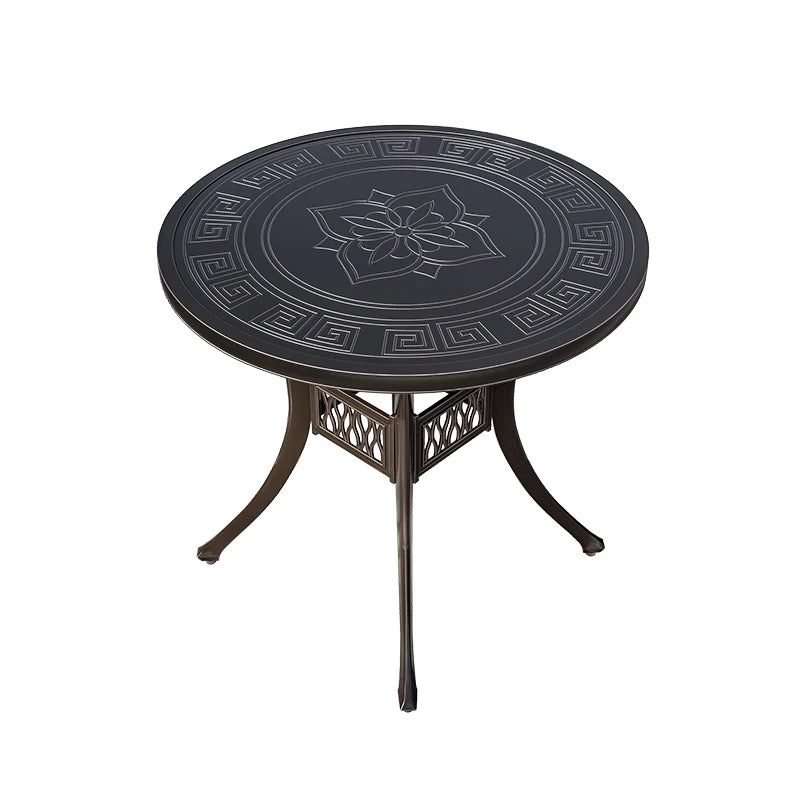 2025 Newest Outdoor Table Round Patio Dining Table Metal Furniture Cast Aluminium Round Table for Garden Yard