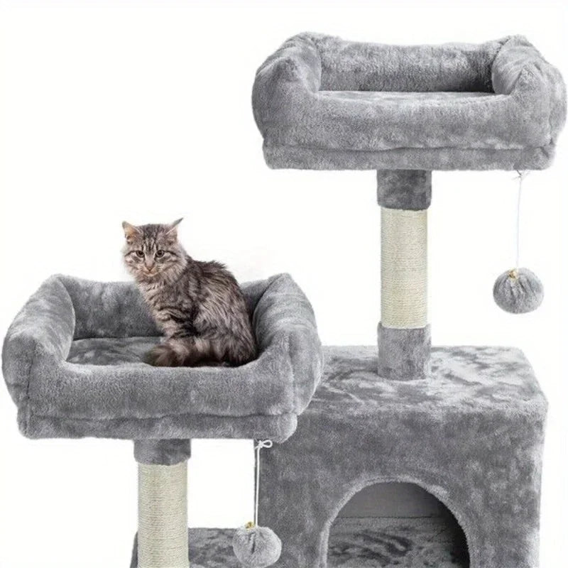 Large Cat Tree Cat Tower Playing House Condo w/Scratching Posts for Indoor Cats
