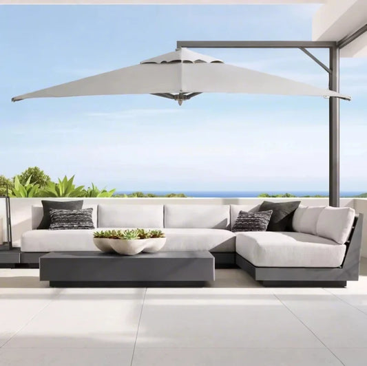 Patio Furniture Garden Aluminum Sofa Set Hotel Outdoor Furniture Poolside Metal L Shape Sectional Sofa