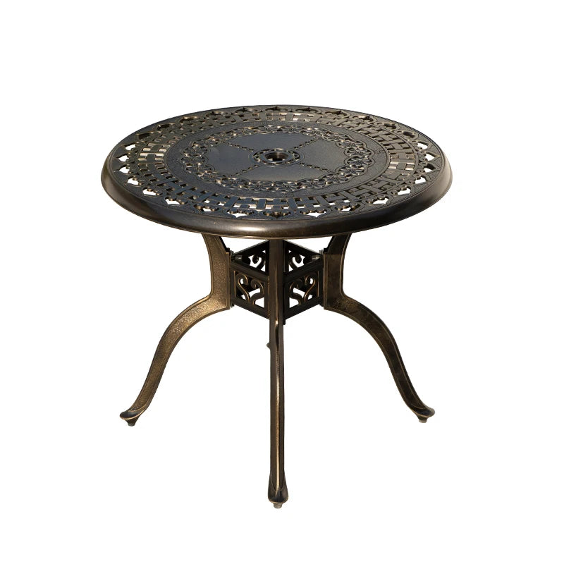 2025 Newest Outdoor Table Round Patio Dining Table Metal Furniture Cast Aluminium Round Table for Garden Yard