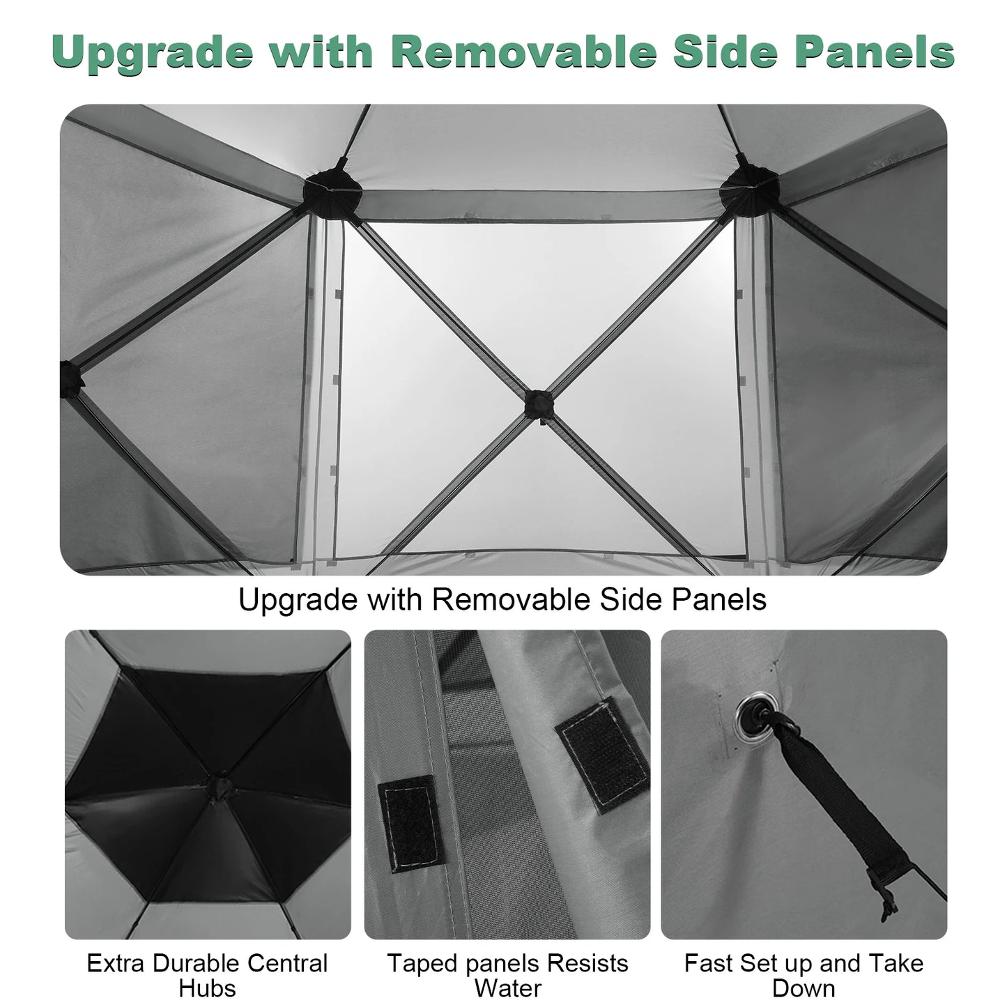 Pop Up Gazebo Screen Tent Screen House for Camping, 12x12 Screen Room with Mosquito Netting, Hub Tent Instant Screened Canopy