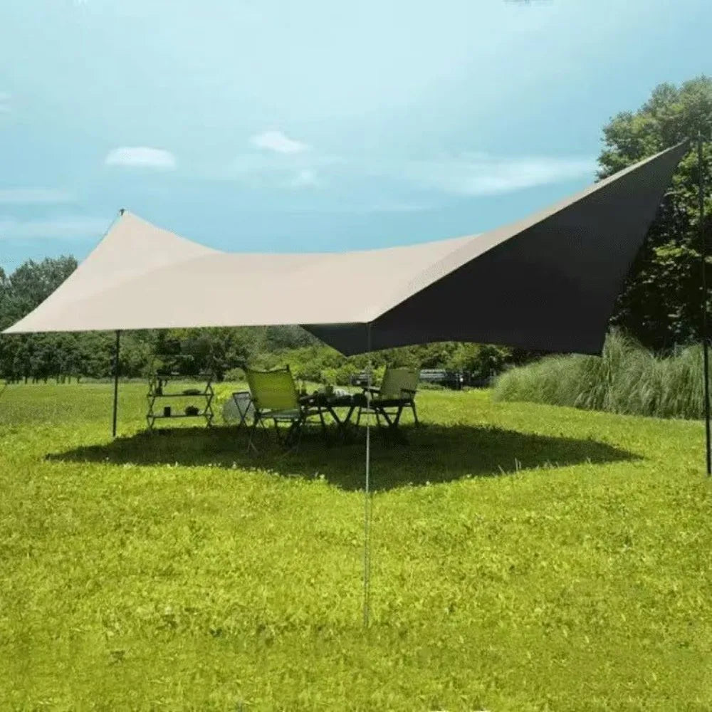 Canopy tent outdoor camping sunscreen black rubber canopy portable thick silver glue camping shade rain tent
