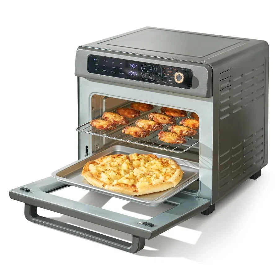 12-IN-1 Air Fryer Toaster Oven 25L Convection Oven 1700W Stainless Steel Toaster Ovens Countertop Combo with Grill Pizza Pan G