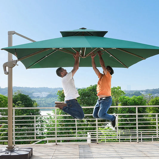 Outdoor Sun Led Light Patio Parasol Commercial Garden Umbrellas Heavy Duty 10*10ft Parasols Umbrellas Outdoor Metal