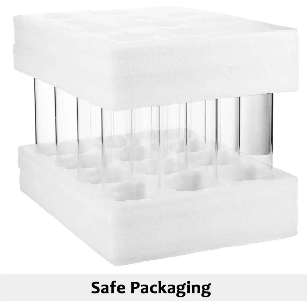 16 Pack Glass Clear Cylinder Vases Tall Floating Candle Holders Cylinder Vase Bulk Clear Flower Vases Center of Wedding Tables