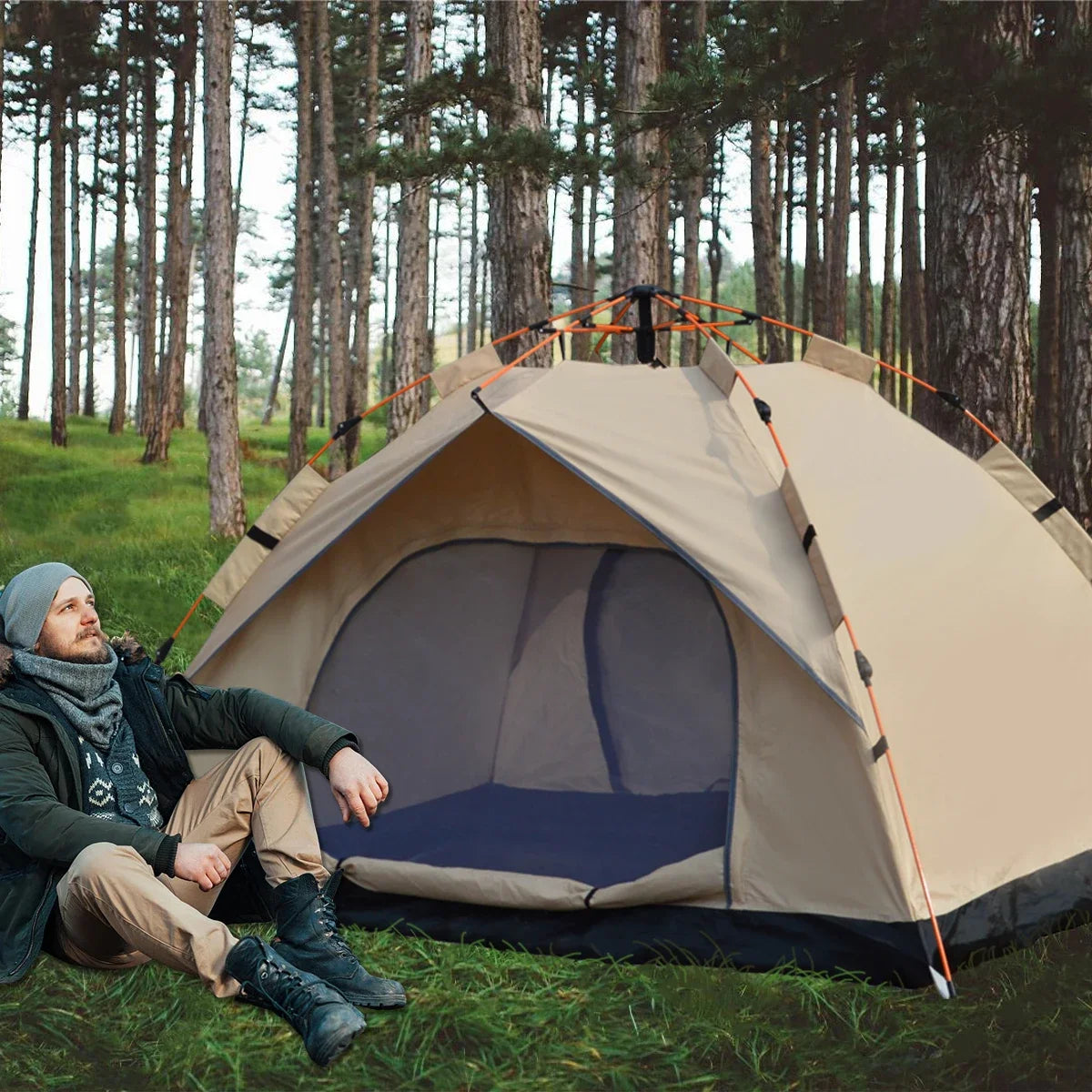 Automatic Quick-opening Tent Outdoor Self-driving Travel Camping Tent Automatic Quick-open Tent Rainproof Sunshine-proof Tent