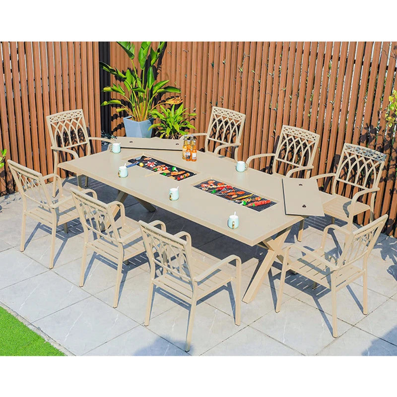 Hot New Product High Patio Dining Table Aluminum Outdoorhotpot and Bbq Dining Table