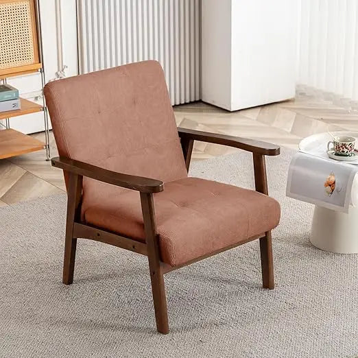 Mid Century Modern Accent Chairs for Living Room, Comfy Bedroom Chairs for Adults,Small Wide Reading Nook Arm Chair, 105° Ergono