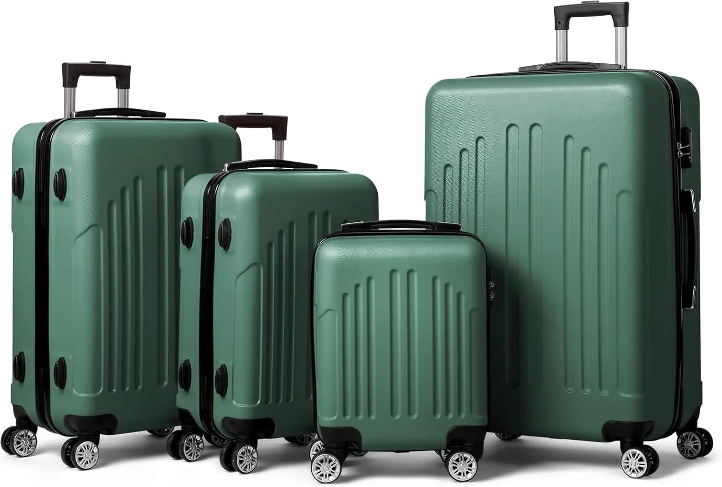 Luggage Set of 4 Hardside Suitcase Sets ABS Lightweight Trolley Travel Case for Carry On Check-in Business Trip, Vintage