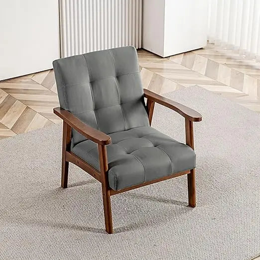 Mid Century Modern Accent Chairs for Living Room, Comfy Bedroom Chairs for Adults,Small Wide Reading Nook Arm Chair, 105° Ergono