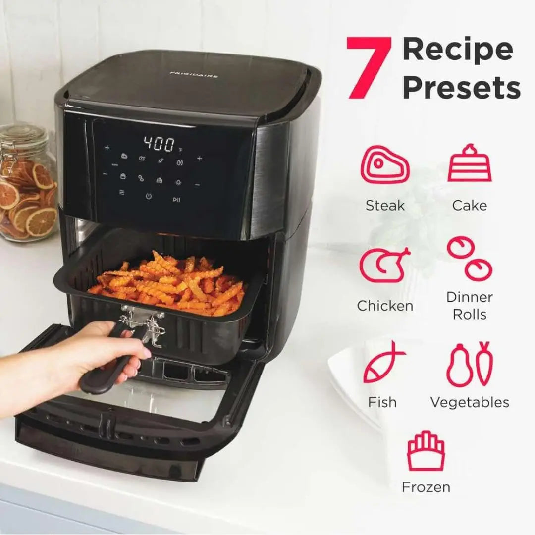 5 in 1 Large Air Fryer Toaster Oven Combo - 12.6 Qt Total Capacity, 3.7 Qt Basket - 7 Preprogrammed Recipes