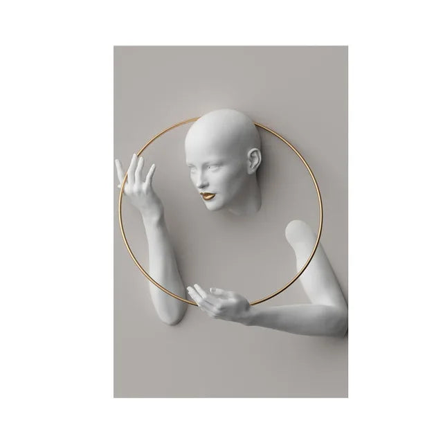 Woman Sculpture Poster Prints Woman Power Figure Statue Canvas Painting Cuadros Wall Art Pictures for Living Room Home Decor