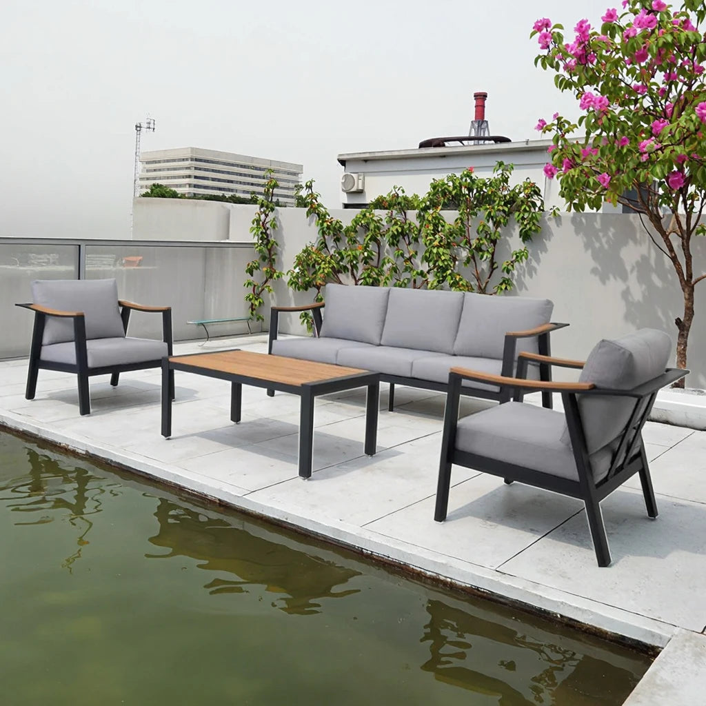 Outdoor Furniture Modern Luxury Aluminum Garden Sofa Set Outdoor Furniture