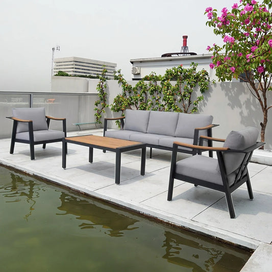 Outdoor Furniture Modern Luxury Aluminum Garden Sofa Set Outdoor Furniture