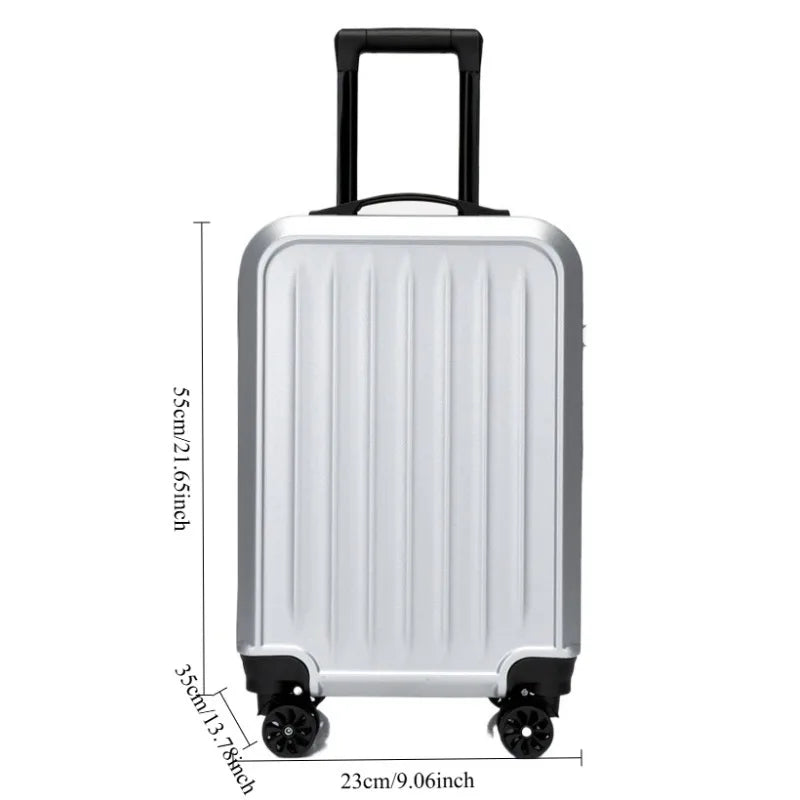 PC Suitcase Gift Trolley Case 20 Inch Children's Striped Simple Luggage Password Boarding Universal Wheel Leather Case