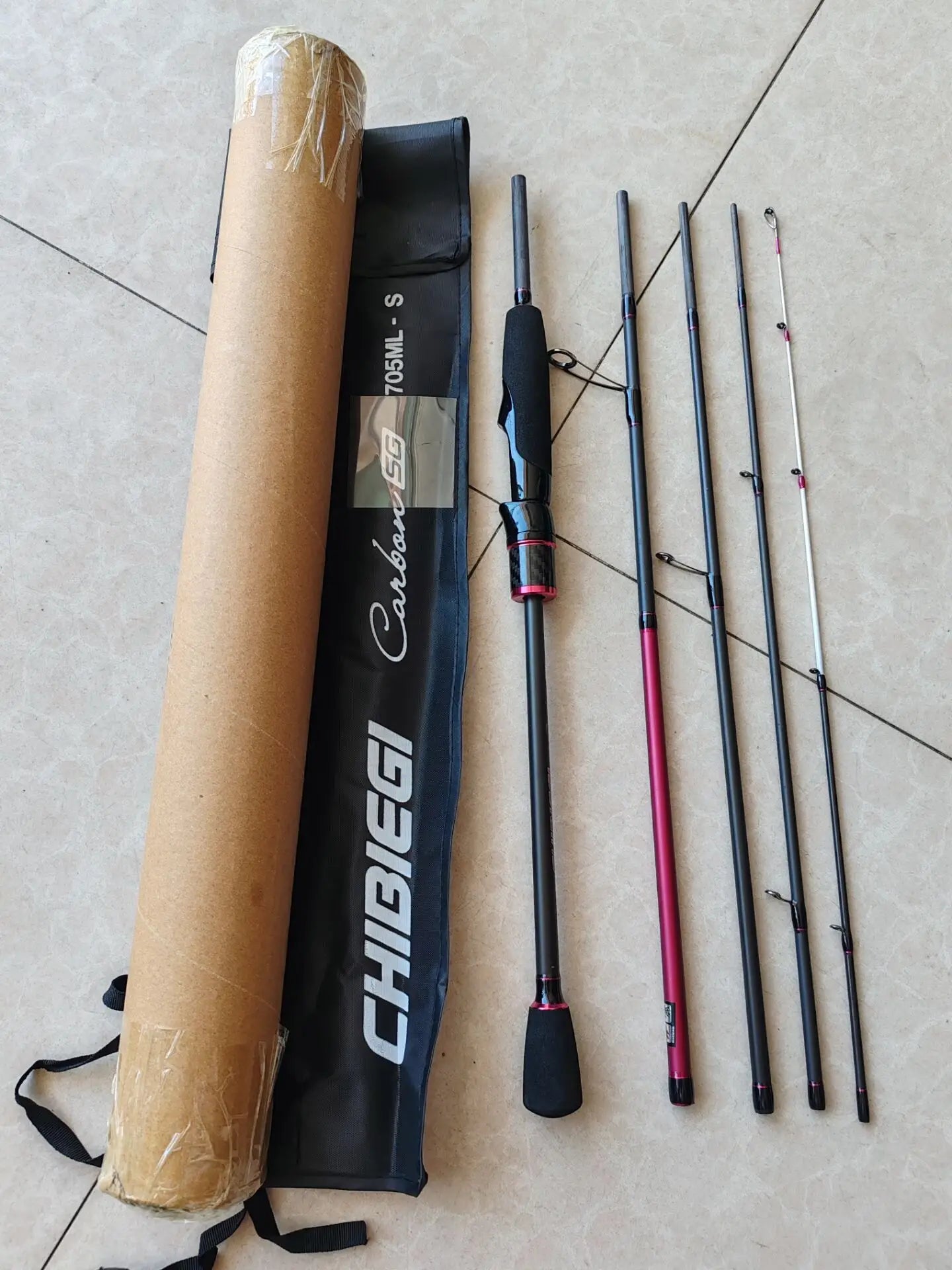 5 Sections Fishing Pole Ultralight Spinning Rod Travel Fishing Rod with Storage Bag