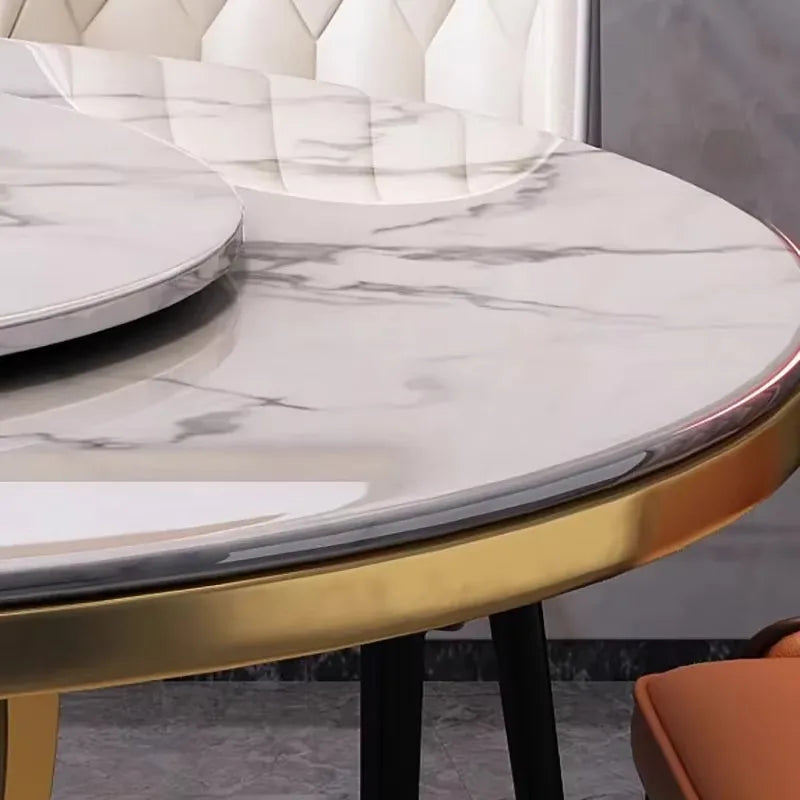 Round Trendy Dining Table Nordic Aesthetic Beauty Modern Dining Table Luxury Home Kitchen Mesa De Comedor Garden Furniture Sets