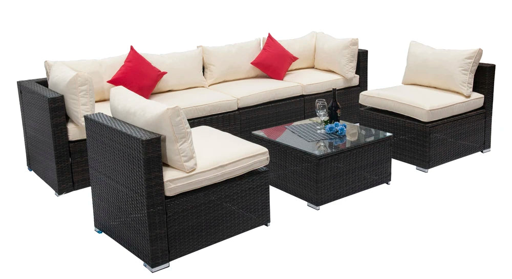 7 outdoor wicker garden furniture rattan sofa set comfortable rattan sofa patio conversation set outdoor furniture