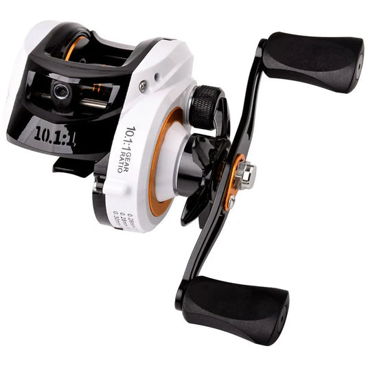 Baitcasting Reel Fishing Reel White Black reel Right Left Handed Drag Power 10kg Carp Fishing Wheels Fishing Tracking Pesca