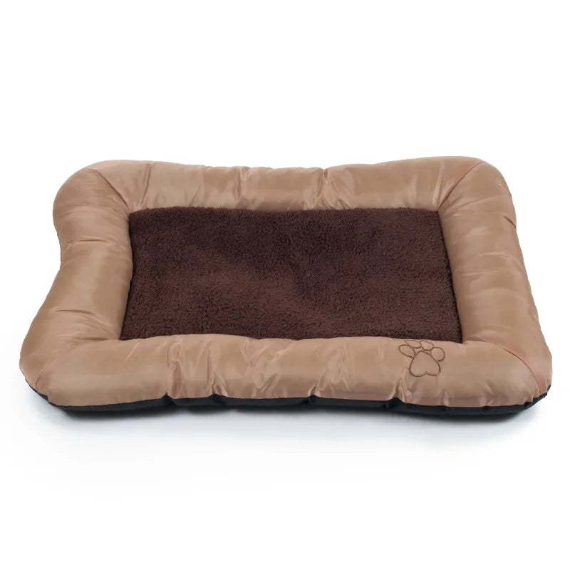- 43x29 Pet Bed with Sherpa Sleep Surface, Memory Foam, Non-Skid Bottom, and Water-Resistant Nylon Neck Bolster Edging b