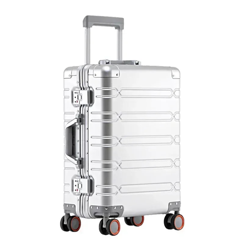 TravelTrolley Luggage 20‘’Carry-On Cabin Suitcase Travel Bags Rolling Luggage Aluminum-magnesium Alloy Travel Suitcase