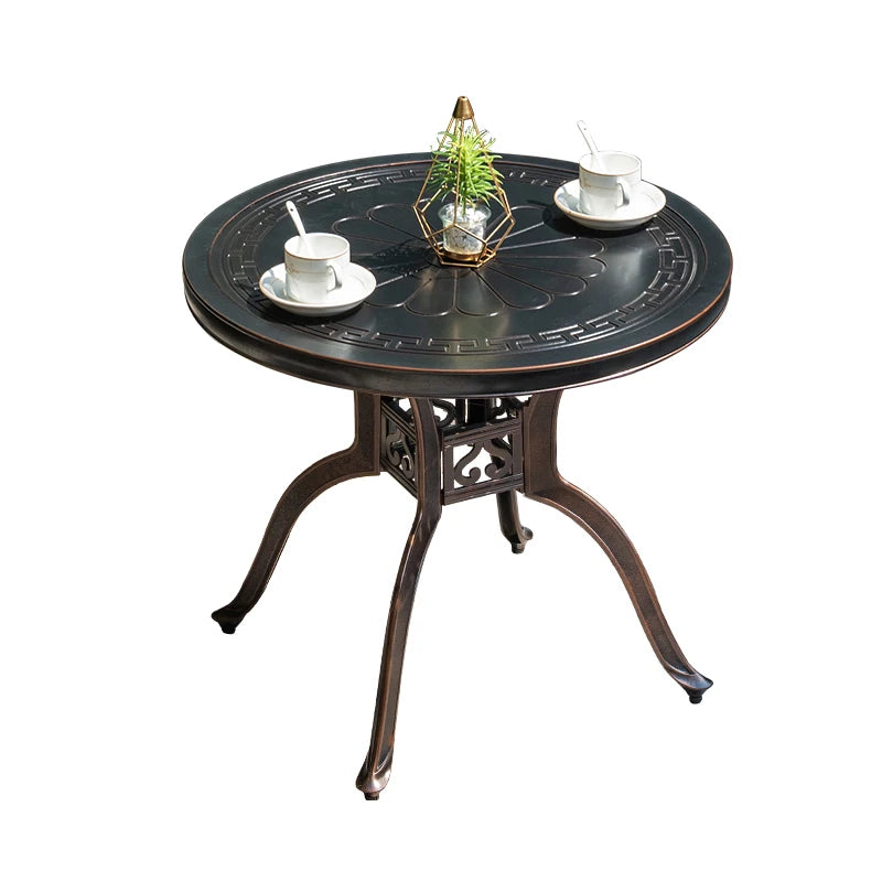 2025 Newest Outdoor Table Round Patio Dining Table Metal Furniture Cast Aluminium Round Table for Garden Yard