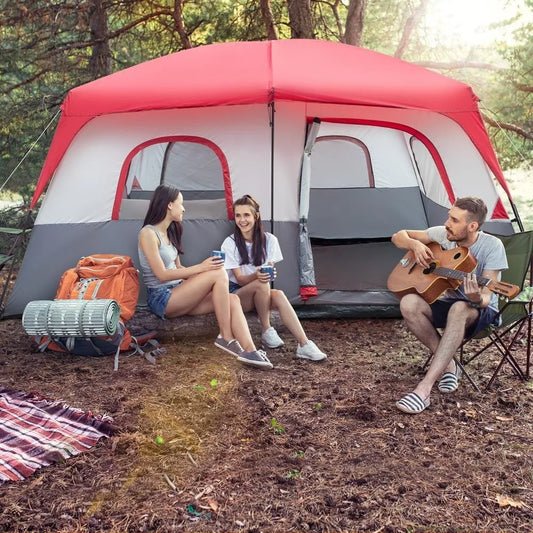 14 Persons Pop Up Camping Tent 2 Rooms Easy Up Instant for Family