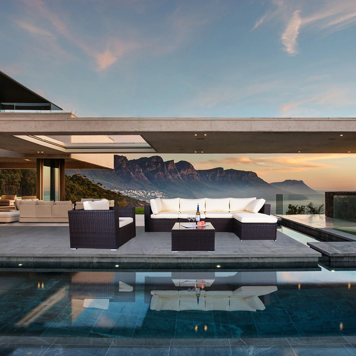 7 outdoor wicker garden furniture rattan sofa set comfortable rattan sofa patio conversation set outdoor furniture