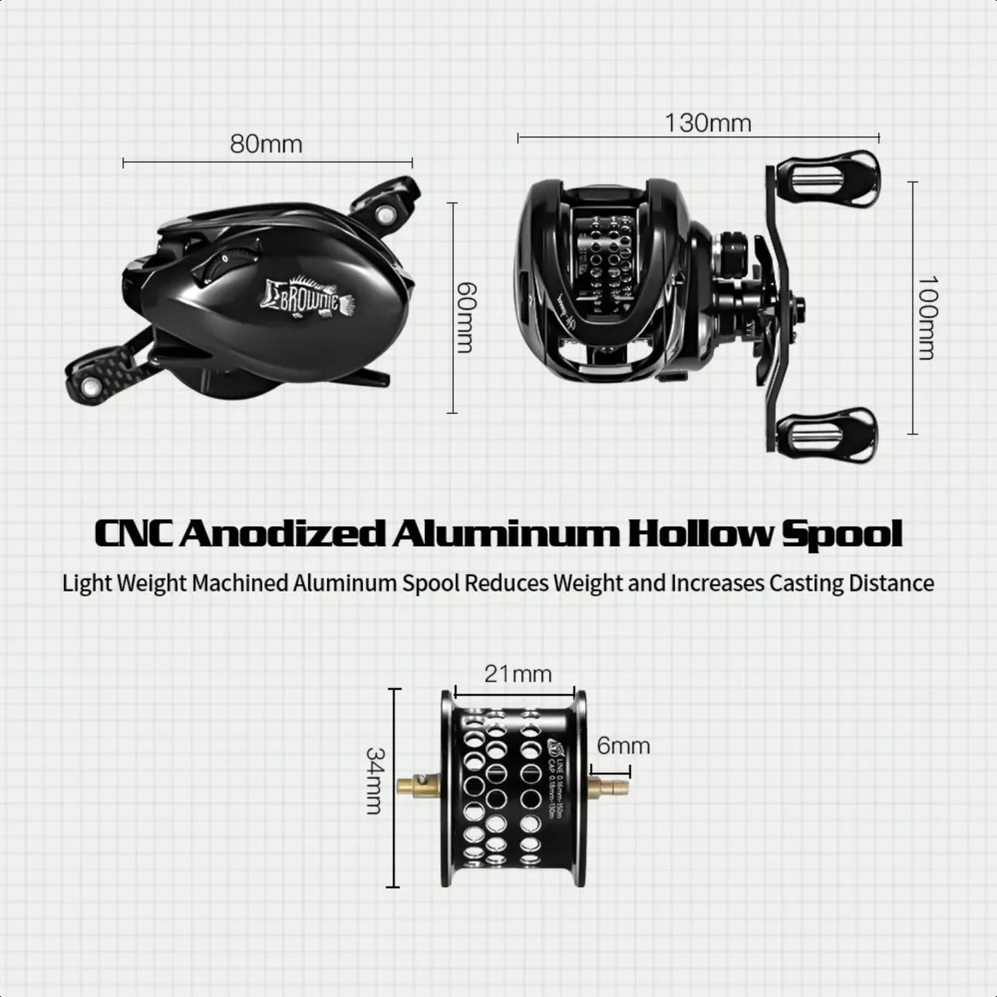BMC100 Baicasting Reel Betriel BFS Reel 11+1BB 8.1 Gear Ratio 5KG Drag with Clicker Sound Fishing Reel Lille