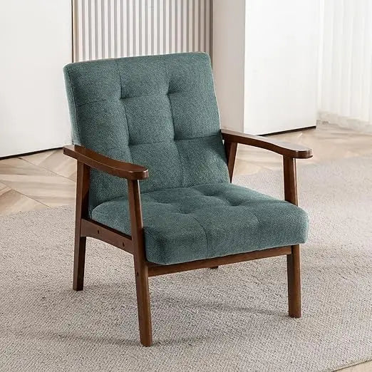 Mid Century Modern Accent Chairs for Living Room, Comfy Bedroom Chairs for Adults,Small Wide Reading Nook Arm Chair, 105° Ergono