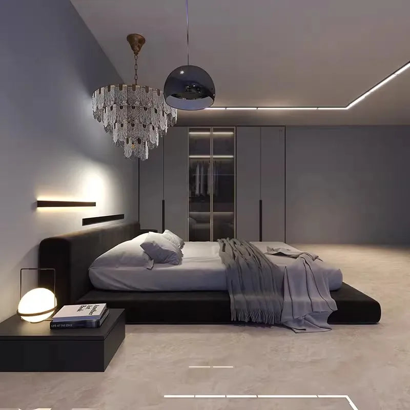 Minimalist High End Bed Frame American Style Master Bedroom Tatami Modern Bed Aesthetics European Design Muebles Beds Furniture