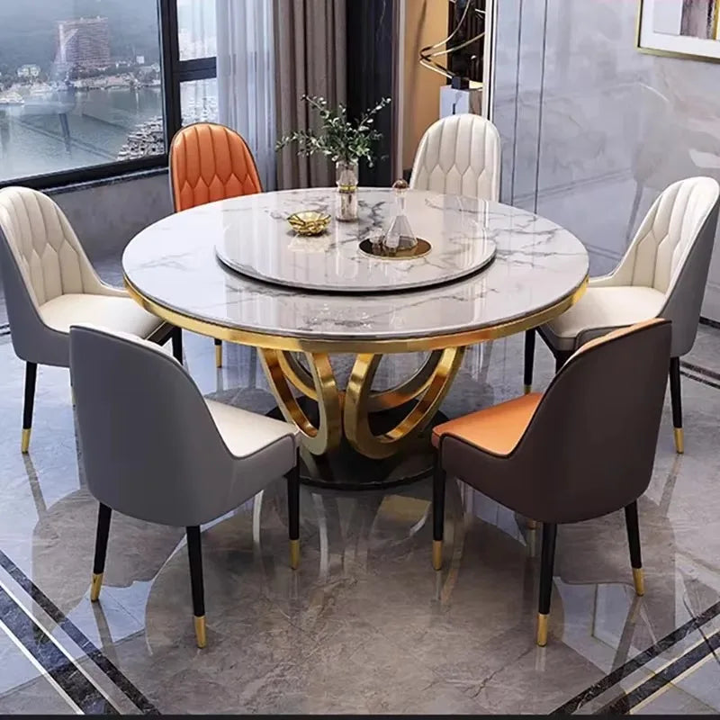 Round Trendy Dining Table Nordic Aesthetic Beauty Modern Dining Table Luxury Home Kitchen Mesa De Comedor Garden Furniture Sets