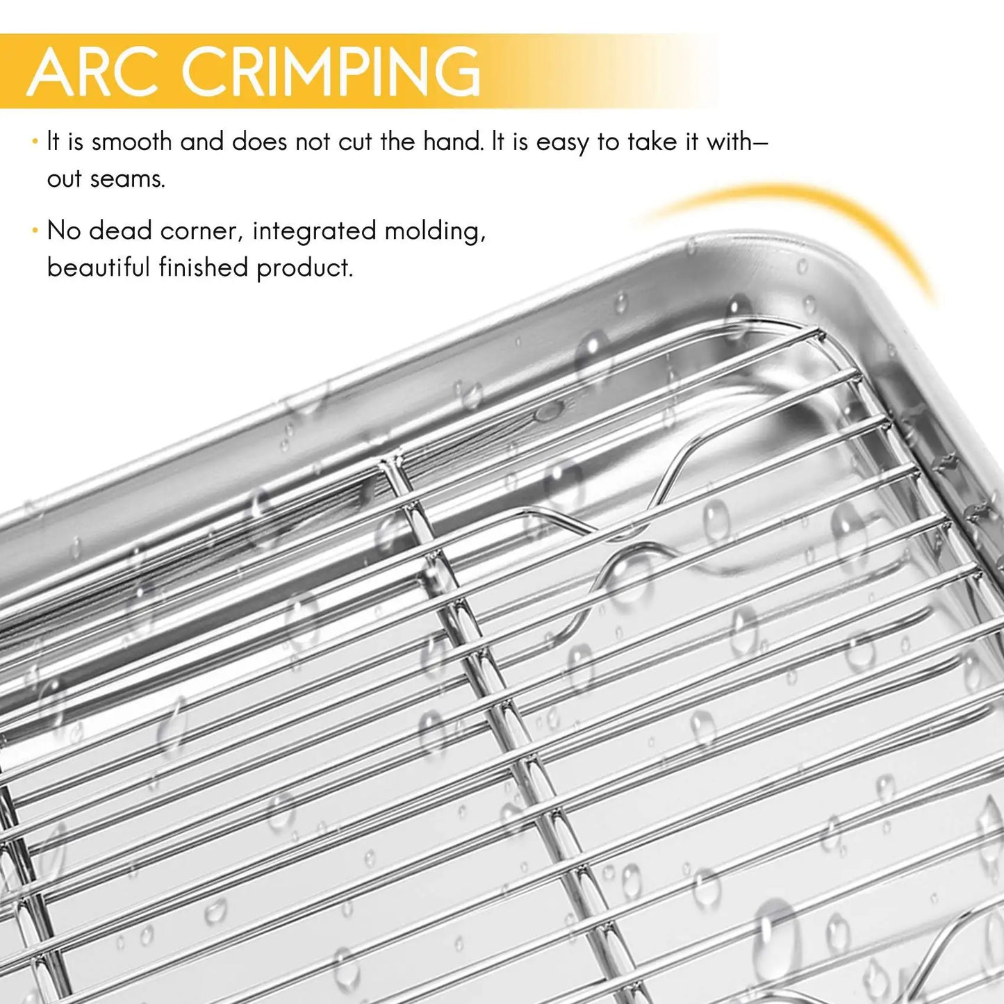 9 Inch Toaster Oven Tray and Rack Set, Small Stainless Steel Baking Pan with Cooling Rack,Dishwasher Safe Baking Sheet