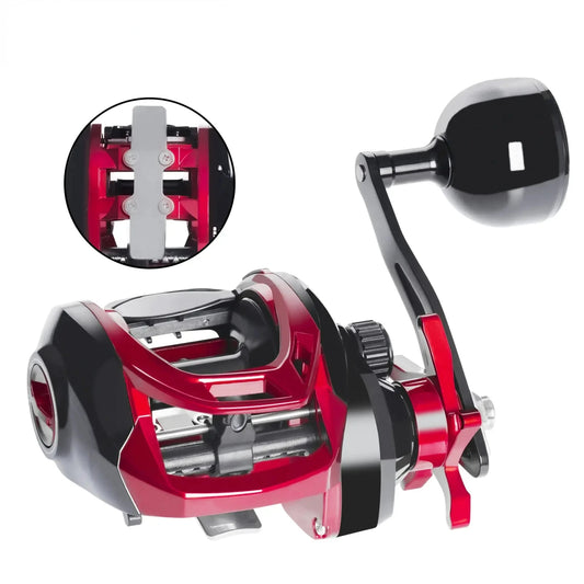 Sea Fishing Large Baitcasting Fishing Reel Saltwater Waterproof 6.3 1 15KG Drag Catfishing Trolling Metal Base