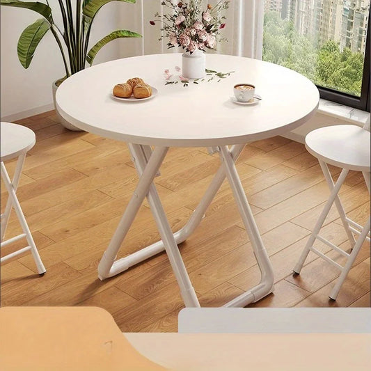 Foldable table Household simple dining table Small apartment eating round table Balcony small table Outdoor stall table