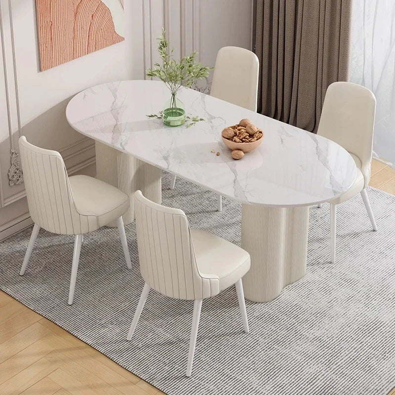 Italian Style Dining Table Oval Simple Nordic Wooden Design Dining Table Living Room Mesas De Comedor Garden Furniture Sets