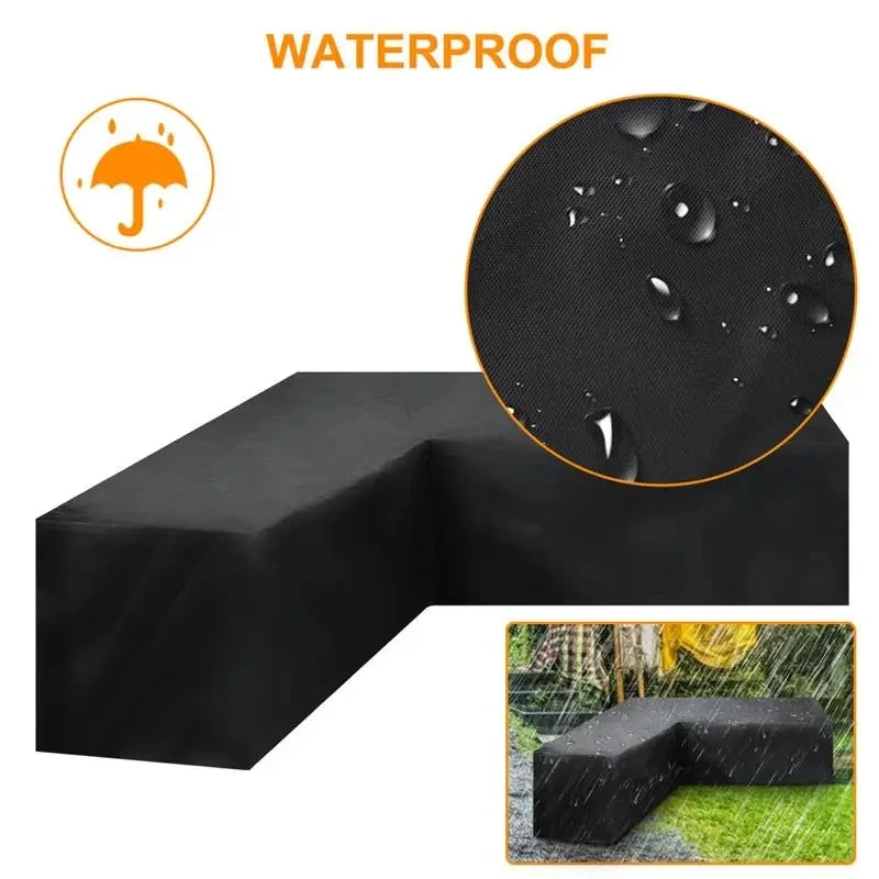 1pc L Shaped Patio Sectional  Sofa turn Angle Cover - Outdoor Furniture Cover, High Quality 210D Heavy Duty Garden Sofa Cover
