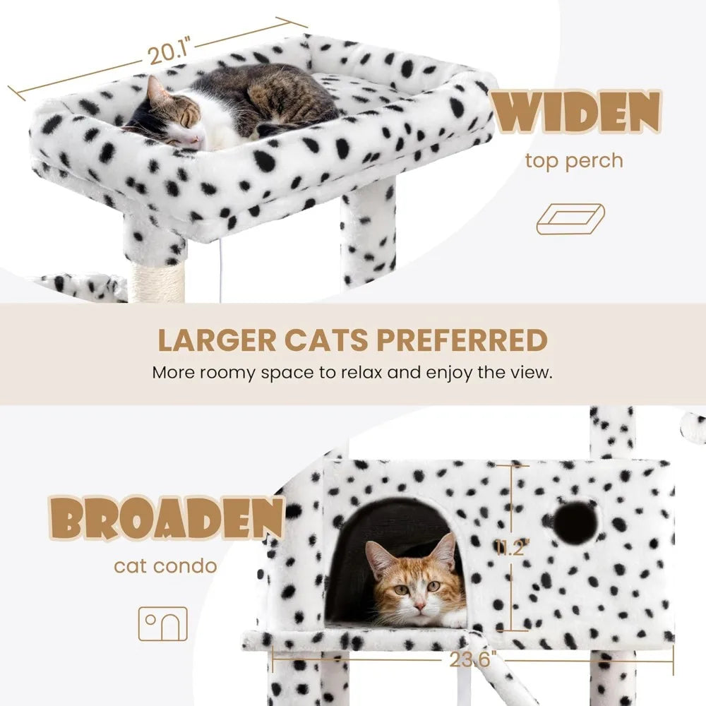 LUCK SHA CERLIN 81in Multi-Level Tall Cat Tree Tower For Indoor Kitties/Larger Cat Condo Furniture With Hammock/Cozy Pussycat