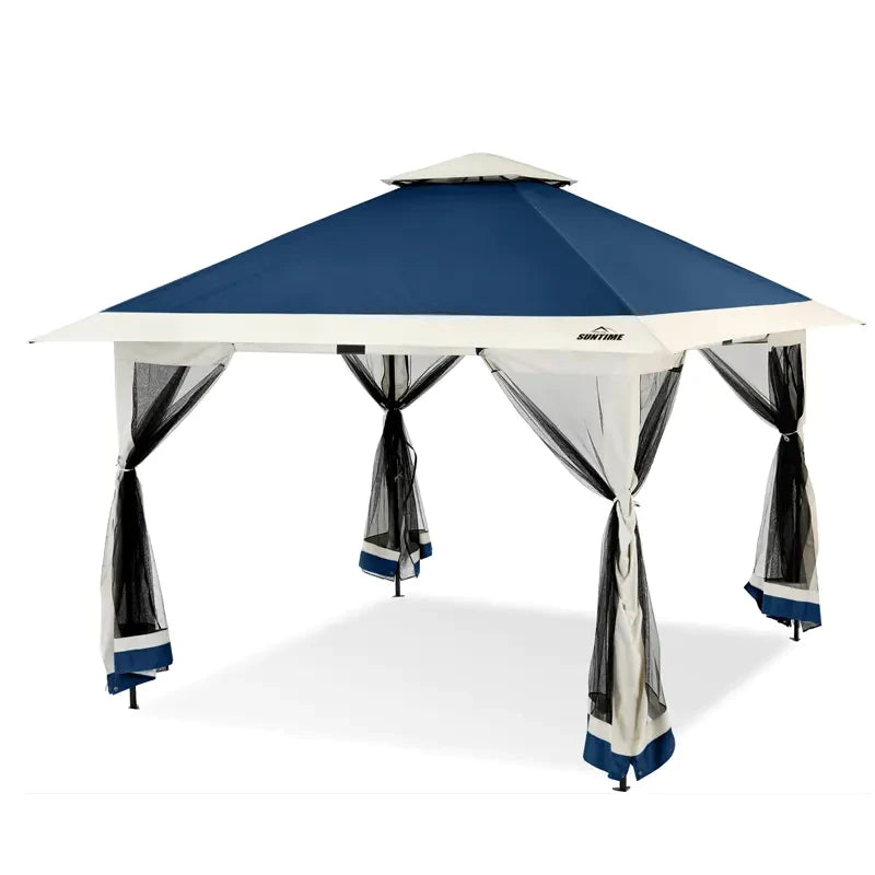 13' x 13' Outdoor Gazebo, Double Roof Patio Gazebo Quick Setup Instant Canopy Tent Instant Canopy Gazebo Shelter