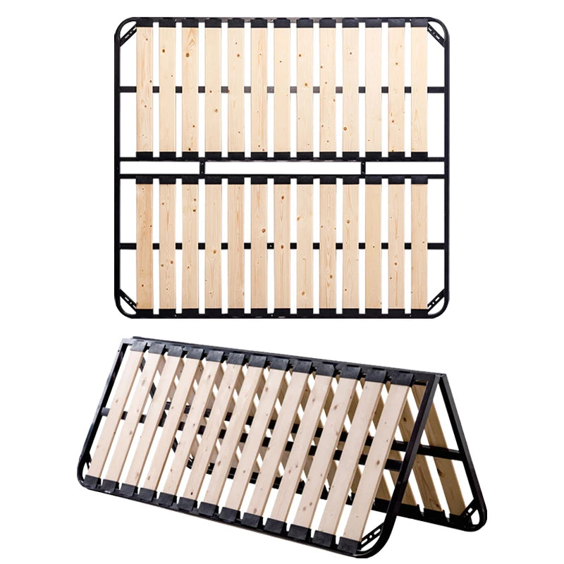 Folding Frame Bed Support Frame High Load-bearing Tatami Bed Frame 1.2m 1.5m 1.8m Optional Without Bed Head Solid Wood Bed Frame