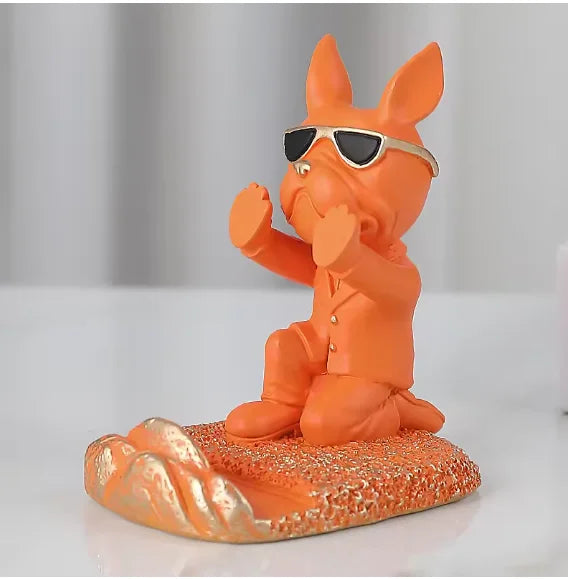 Home Accessories Bulldog Sculpture Mobile Phone Stand Room Cute Dog Statue Desk Accessories Creative Mobile Phone Accessories