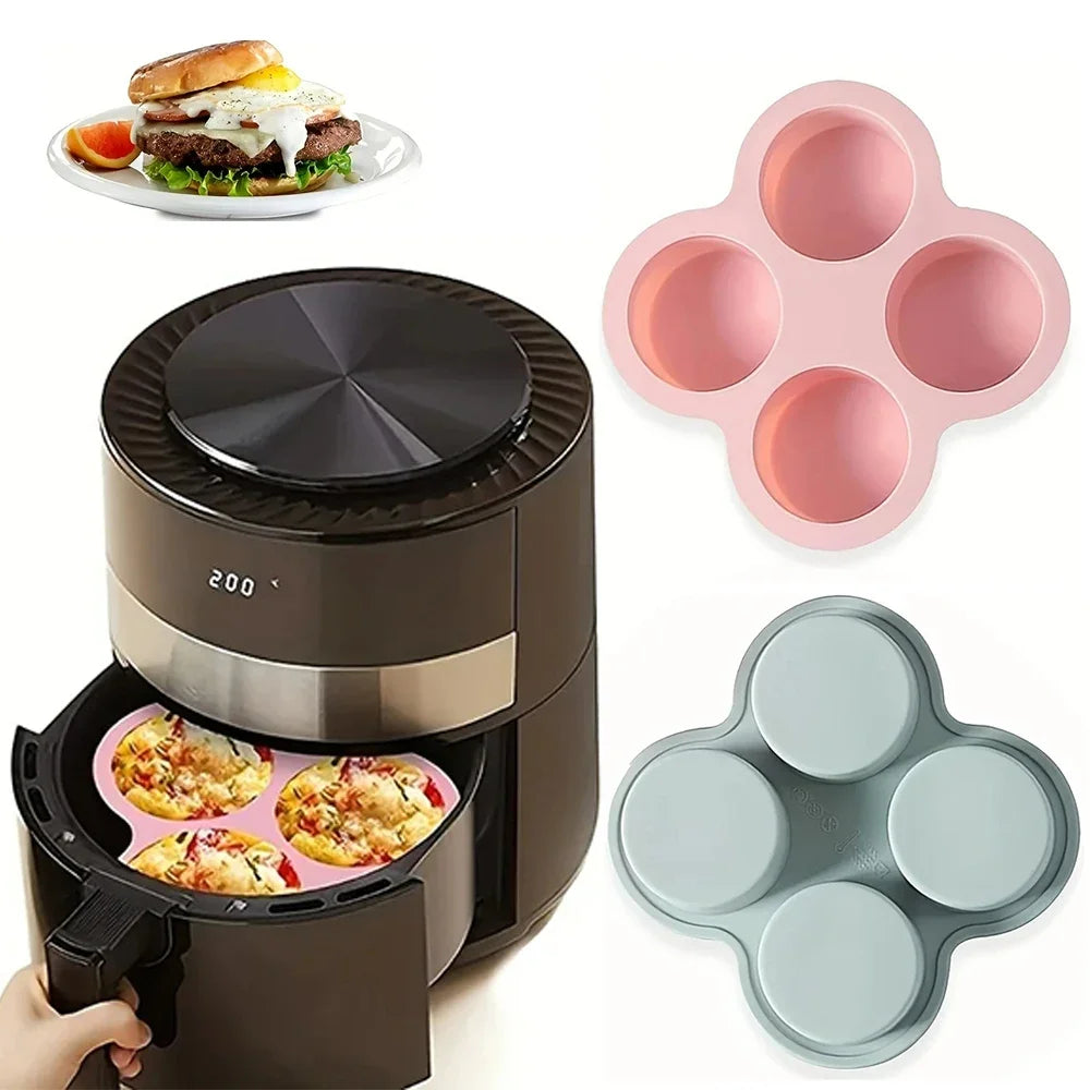Reusable Silicone Air Fryer Egg Mold Non-Stick Cupcake Molds for Air Fryer Toaster Oven, Air Fryer Accessories for Baking